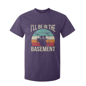 Funny Drummer T Shirt For Kid Drum Set Drumming Lovers I'll Be In The Basement TS10 Purple Print Your Wear