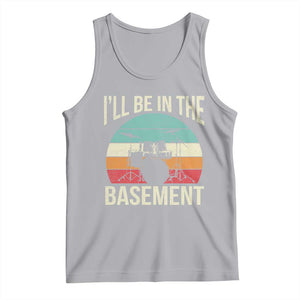 Funny Drummer Tank Top Drum Set Drumming Lovers I'll Be In The Basement TS10 Athletic Heather Print Your Wear