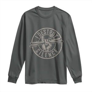 Funny Drummer Long Sleeve Shirt Musician Gift Percussion Lover TS10 Dark Heather Print Your Wear