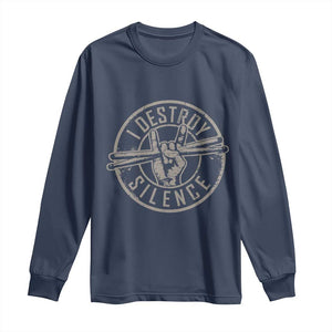 Funny Drummer Long Sleeve Shirt Musician Gift Percussion Lover TS10 Navy Print Your Wear