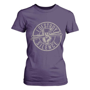Funny Drummer T Shirt For Women Musician Gift Percussion Lover TS10 Purple Print Your Wear