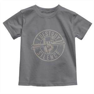 Funny Drummer Toddler T Shirt Musician Gift Percussion Lover TS10 Charcoal Print Your Wear