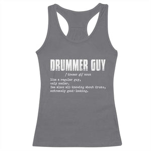Funny Drummer Guy Racerback Tank Top Definition Vintage Drums Drumming TS10 Charcoal Print Your Wear