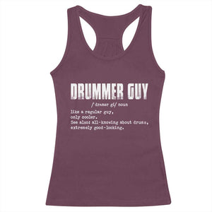 Funny Drummer Guy Racerback Tank Top Definition Vintage Drums Drumming TS10 Maroon Print Your Wear