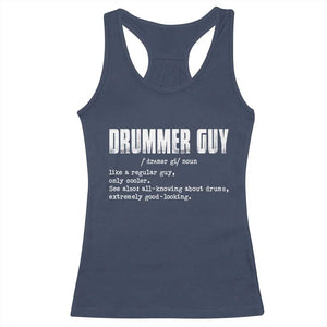 Funny Drummer Guy Racerback Tank Top Definition Vintage Drums Drumming TS10 Navy Print Your Wear