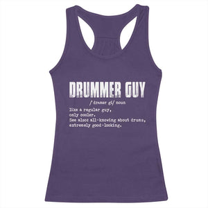 Funny Drummer Guy Racerback Tank Top Definition Vintage Drums Drumming TS10 Purple Print Your Wear