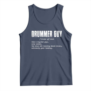 Funny Drummer Guy Tank Top Definition Vintage Drums Drumming TS10 Navy Print Your Wear