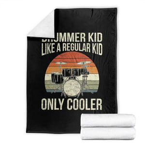 Funny Drummer Kid Throw Blanket Like A Regular Kid But Cooler Boys Girls Kids TS10 Black Print Your Wear