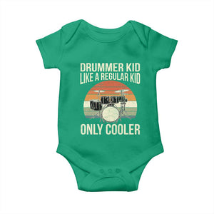 Funny Drummer Kid Baby Onesie Like A Regular Kid But Cooler Boys Girls Kids TS10 Irish Green Print Your Wear