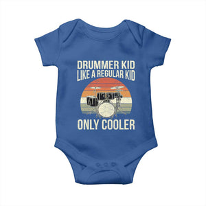 Funny Drummer Kid Baby Onesie Like A Regular Kid But Cooler Boys Girls Kids TS10 Royal Blue Print Your Wear