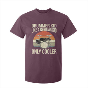 Funny Drummer Kid T Shirt For Kid Like A Regular Kid But Cooler Boys Girls Kids TS10 Maroon Print Your Wear