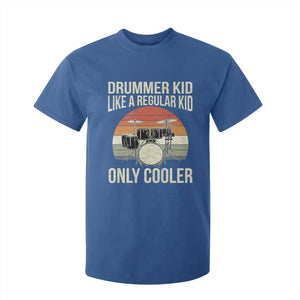 Funny Drummer Kid T Shirt For Kid Like A Regular Kid But Cooler Boys Girls Kids TS10 Royal Blue Print Your Wear