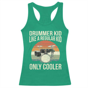 Funny Drummer Kid Racerback Tank Top Like A Regular Kid But Cooler Boys Girls Kids TS10 Irish Green Print Your Wear