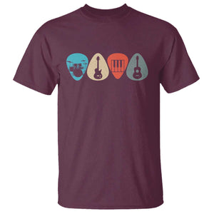 Guitar Pick T Shirt Retro Music Instrument TS10 Maroon Print Your Wear