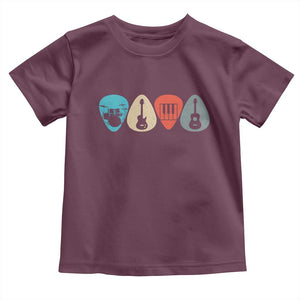 Guitar Pick Toddler T Shirt Retro Music Instrument TS10 Maroon Print Your Wear
