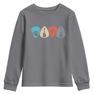 Guitar Pick Youth Sweatshirt Retro Music Instrument TS10 Charcoal Print Your Wear