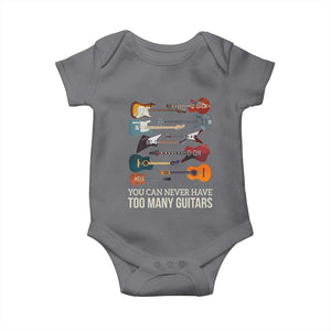 Funny Guitarist Baby Onesie You Can Never Have Too Many Guitars Vintage Guitar Lineup TS10 Charcoal Print Your Wear