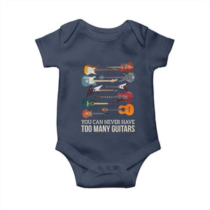 Funny Guitarist Baby Onesie You Can Never Have Too Many Guitars Vintage Guitar Lineup TS10 Navy Print Your Wear