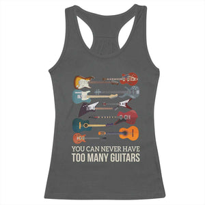 Funny Guitarist Racerback Tank Top You Can Never Have Too Many Guitars Vintage Guitar Lineup TS10 Dark Heather Print Your Wear
