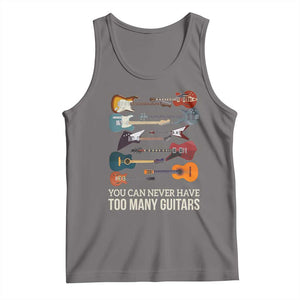 Funny Guitarist Tank Top You Can Never Have Too Many Guitars Vintage Guitar Lineup TS10 Deep Heather Print Your Wear