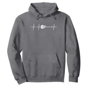 Guitar Heartbeat Hoodie Funny Guitarist Guitars Music Lovers TS10 Charcoal Print Your Wear