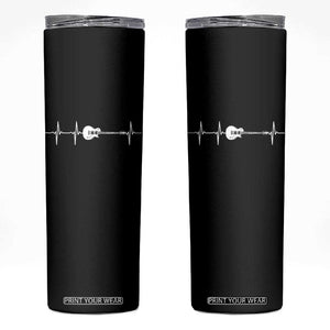 Guitar Heartbeat Skinny Tumbler Funny Guitarist Guitars Music Lovers TS10 Black Print Your Wear