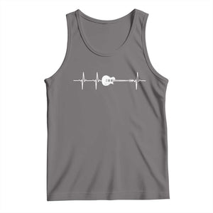 Guitar Heartbeat Tank Top Funny Guitarist Guitars Music Lovers TS10 Deep Heather Print Your Wear