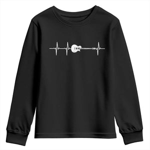 Guitar Heartbeat Youth Sweatshirt Funny Guitarist Guitars Music Lovers TS10 Black Print Your Wear