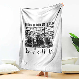 Follow the Word Not The Herd Throw Blanket Vintage Bible Verse Christian Country Highland Cow Boho TS10 Print Your Wear