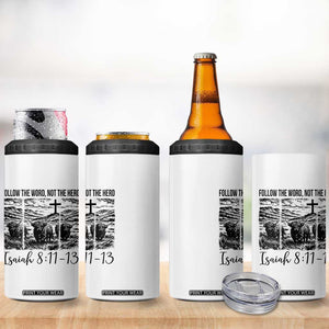 Follow the Word Not The Herd 4 in 1 Can Cooler Tumbler Vintage Bible Verse Christian Country Highland Cow Boho TS10 Print Your Wear