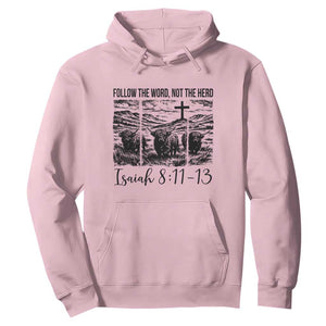 Follow the Word Not The Herd Hoodie Vintage Bible Verse Christian Country Highland Cow Boho TS10 Light Pink Print Your Wear