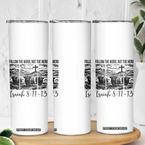 Follow the Word Not The Herd Skinny Tumbler Vintage Bible Verse Christian Country Highland Cow Boho TS10 Print Your Wear