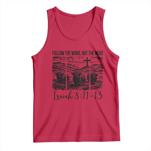Follow the Word Not The Herd Tank Top Vintage Bible Verse Christian Country Highland Cow Boho TS10 Red Print Your Wear