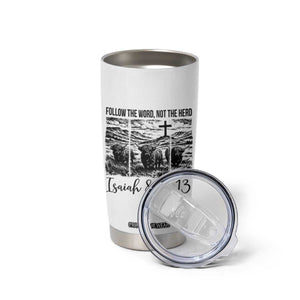 Follow the Word Not The Herd Tumbler Cup Vintage Bible Verse Christian Country Highland Cow Boho TS10 Print Your Wear