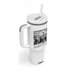 Follow the Word Not The Herd Tumbler With Handle Vintage Bible Verse Christian Country Highland Cow Boho TS10 Print Your Wear