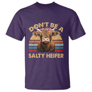 Highland Cow T Shirt Dont Be A Salty Heifer TS10 Purple Print Your Wear