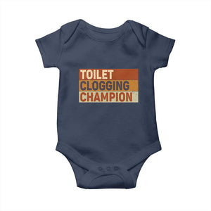 Toilet Clogging Champion Baby Onesie TS10 Navy Print Your Wear