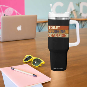 Toilet Clogging Champion Tumbler With Handle TS10 Print Your Wear