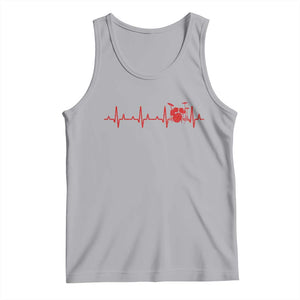 Drums Heartbeat Tank Top Drummer Percussionist TS10 Athletic Heather Print Your Wear