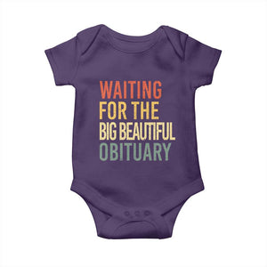 Waiting For Big Beautiful Obituary Baby Onesie TS10 Purple Print Your Wear
