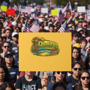Quality Learing Center Protest Sign Funny Childcare Day Care TS10 Horizontal 18" × 24" Yellow Print Your Wear