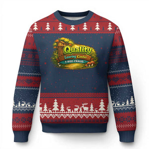 Quality Learing Center Ugly Christmas Sweater Funny Childcare Day Care TS10 Navy Red Print Your Wear