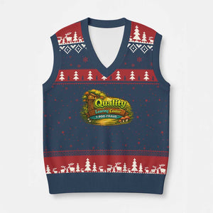 Quality Learing Center V-Neck Knit Sweater Vest Funny Childcare Day Care TS10 Navy Red Print Your Wear