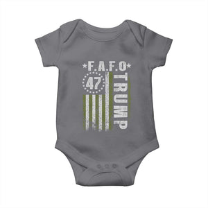 Funny Fafo Baby Onesie President 47 FDT American Flag TS10 Charcoal Print Your Wear