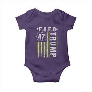 Funny Fafo Baby Onesie President 47 FDT American Flag TS10 Purple Print Your Wear