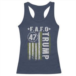 Funny Fafo Racerback Tank Top President 47 FDT American Flag TS10 Navy Print Your Wear