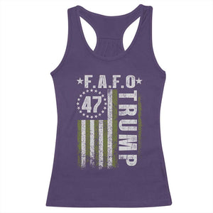 Funny Fafo Racerback Tank Top President 47 FDT American Flag TS10 Purple Print Your Wear