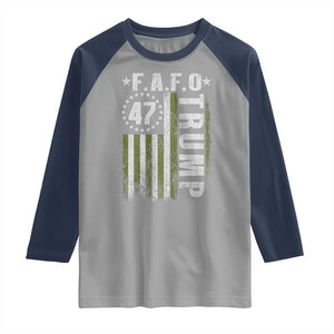Funny Fafo Raglan Shirt President 47 FDT American Flag TS10 Sport Gray Navy Print Your Wear