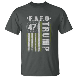 Funny Fafo T Shirt - President 47 FDT American Flag Political Humor Tee TS10 Dark Heather Print Your Wear