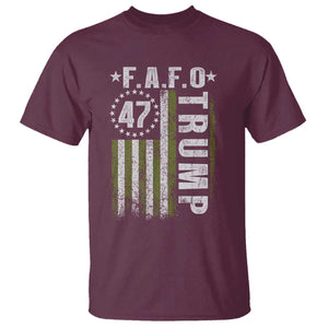 Funny Fafo T Shirt - President 47 FDT American Flag Political Humor Tee TS10 Maroon Print Your Wear